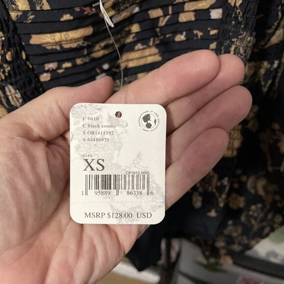 Intimately Free People Brunch Date Bodysuit, Floral, Black, Size XS - NWT - Picture 6 of 7